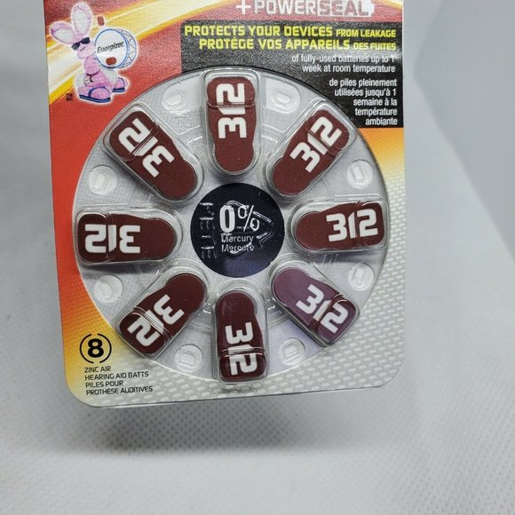 Energizer 312 EZ Turn And Lock Hearing Aid Batteries 8 Pack - Picture 3 of 5